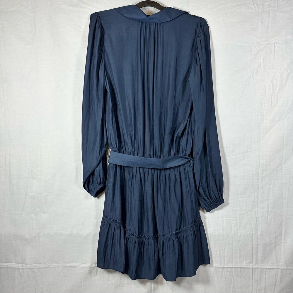 Ramy Brook New York Barb Belted Button Front Mini Dress in Navy Size Medium - Picture 2 of 11
